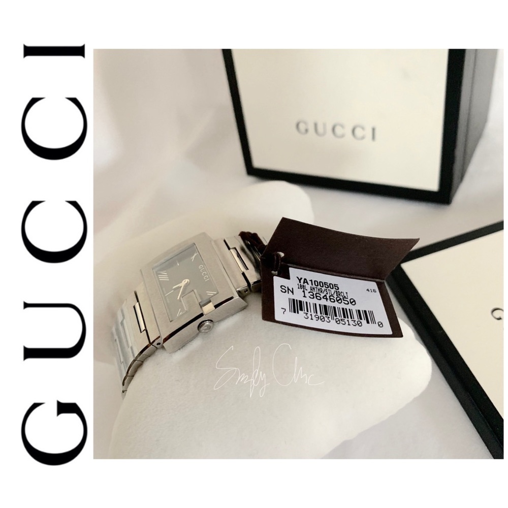 SOLD ‼️NWT authentic GUCCI square G Silver watch - Picture 4 of 8